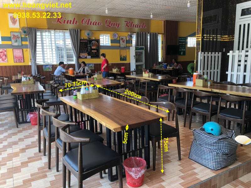 Bàn gỗ me tây nguyên tấm cho quán ăn Bàn gỗ me tây nguyên tấm cho quán ăn