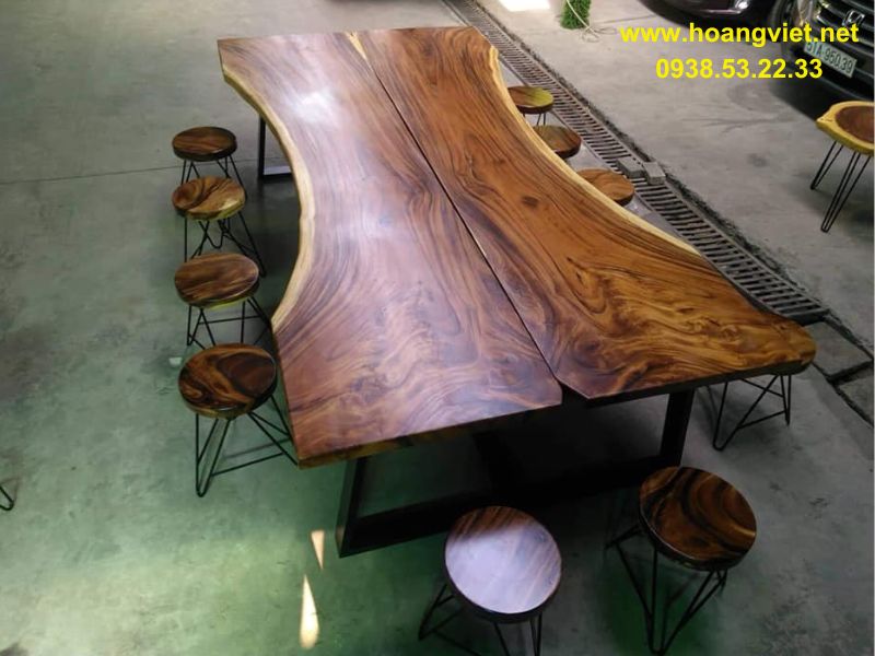 Bàn gỗ me tây ghép 2 tấm Bàn gỗ me tây ghép 2 tấm