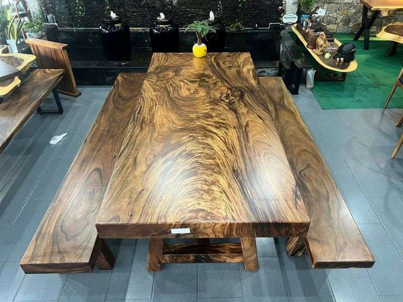 Bộ bàn gỗ me tây k3 nguyên khối Bộ bàn gỗ me tây k3 nguyên khối