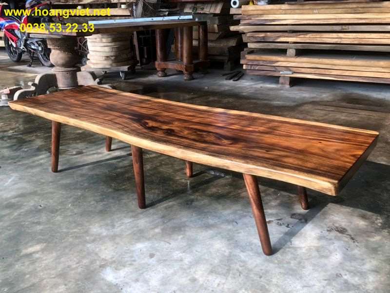 Bàn gỗ me tây kết họp chân tiện tròn Bàn gỗ me tây kết họp chân tiện tròn