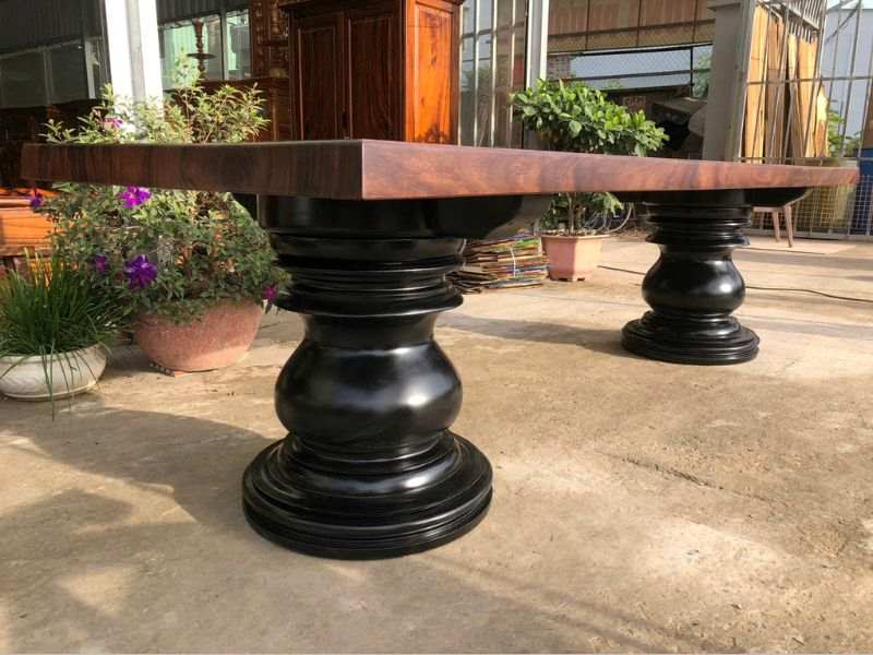 Chân bàn gỗ me tây sơn đen Chân bàn gỗ me tây sơn đen