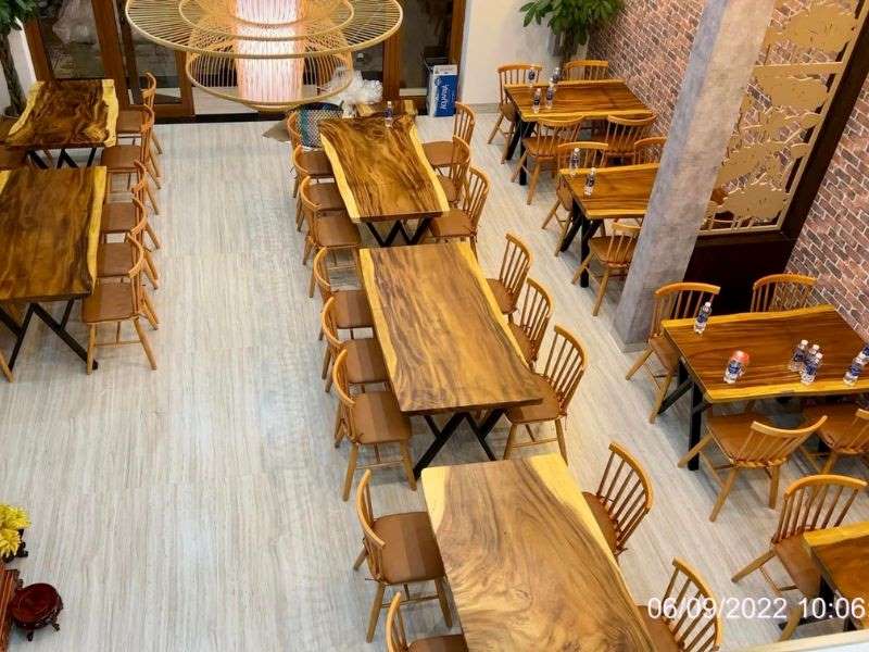 Bàn gỗ me tây cho nhà hàng Bàn gỗ me tây cho nhà hàng