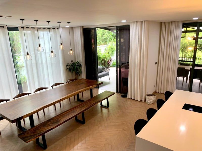 Bàn gỗ me tây nguyên tấm dài 3m rộng 90cm Bàn gỗ me tây nguyên tấm dài 3m rộng 90cm