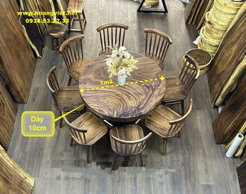 Kích thước bàn gỗ me tây tròn Kích thước bàn gỗ me tây tròn
