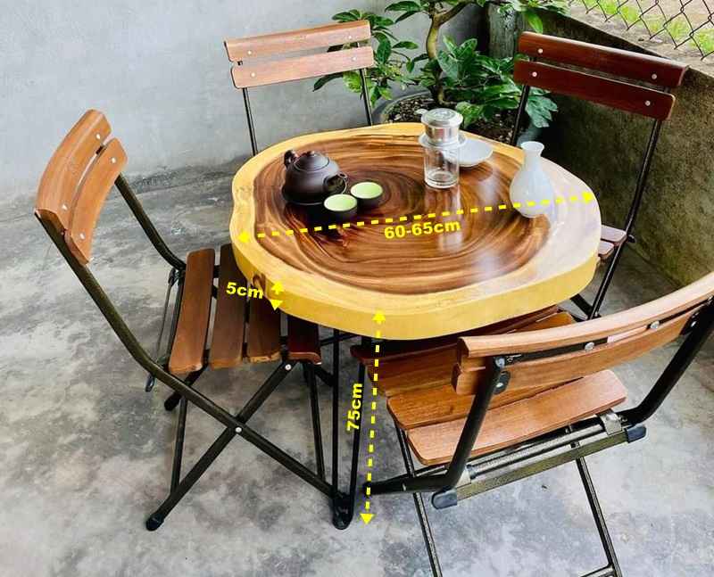 Bàn gỗ tròn 3 chân cao ngồi uống trà Bàn gỗ tròn 3 chân cao ngồi uống trà