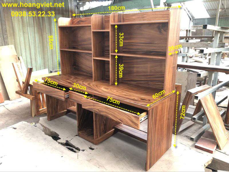 Kích thước bàn học đôi cho bé bằng gỗ me tây Kích thước bàn học đôi cho bé bằng gỗ me tây