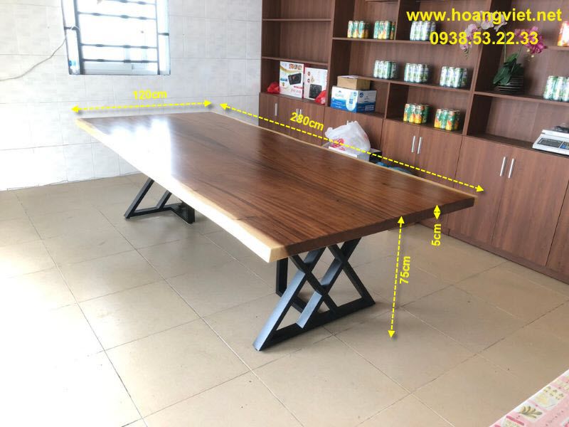 Bàn họp gỗ me tây ghép 2 tấm Bàn họp gỗ me tây ghép 2 tấm