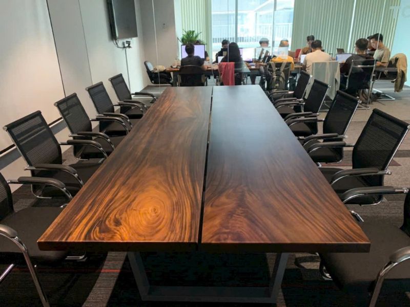 Bàn họp gỗ tự nhiên me tây Bàn họp gỗ tự nhiên me tây