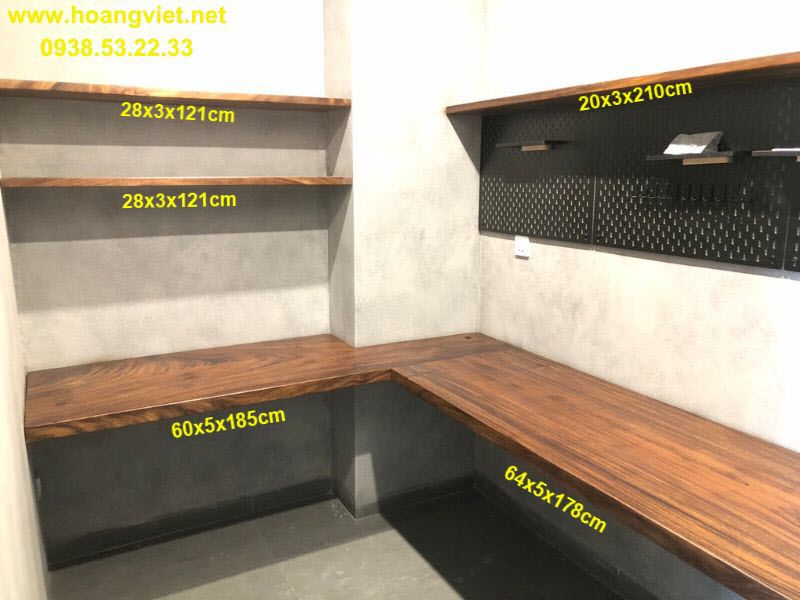 Kích thước bàn làm việc chữ L gỗ me tây nguyên tấm Kích thước bàn làm việc chữ L gỗ me tây nguyên tấm