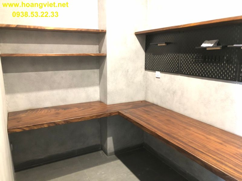 Kích thước bàn làm việc chữ L gỗ me tây nguyên tấm Kích thước bàn làm việc chữ L gỗ me tây nguyên tấm