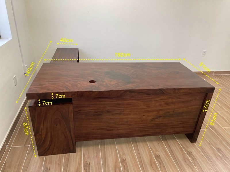 Bàn làm việc chữ L gỗ tự nhiên cao cấp Bàn làm việc chữ L gỗ tự nhiên cao cấp