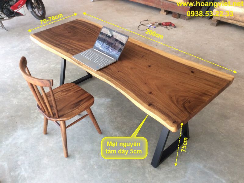 Bàn làm việc dài 2m gỗ me tây Bàn làm việc dài 2m gỗ me tây