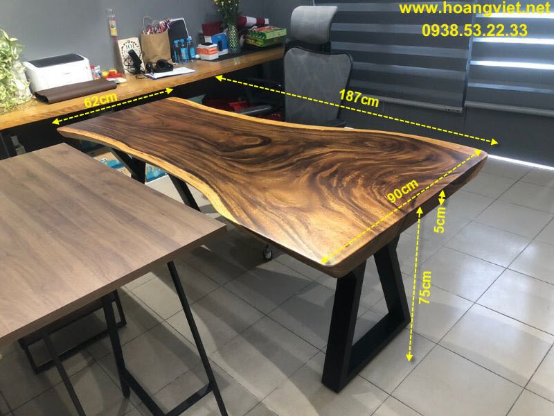 Kích thước bàn làm việc đơn giản gỗ me tây chân sắt Kích thước bàn làm việc đơn giản gỗ me tây chân sắt
