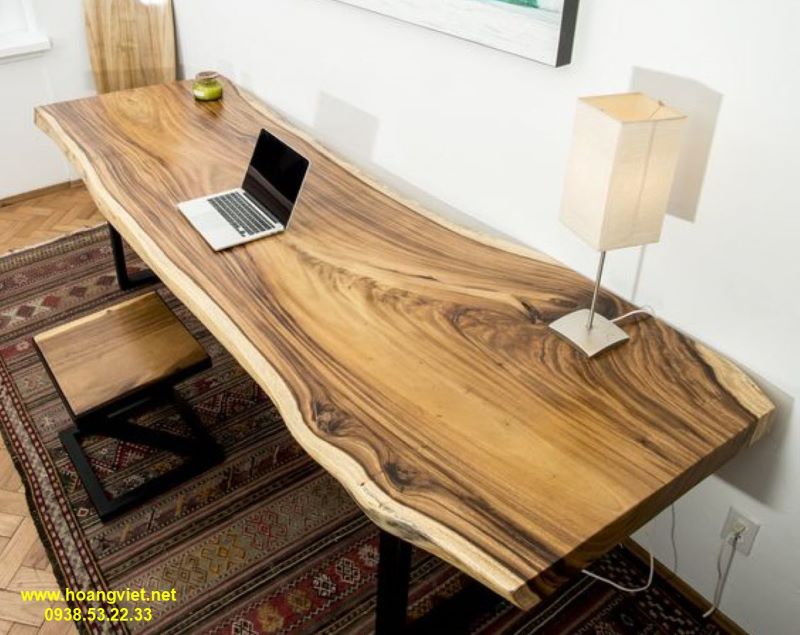 Bàn làm việc gỗ me tây cạnh tự nhiên Bàn làm việc gỗ me tây cạnh tự nhiên
