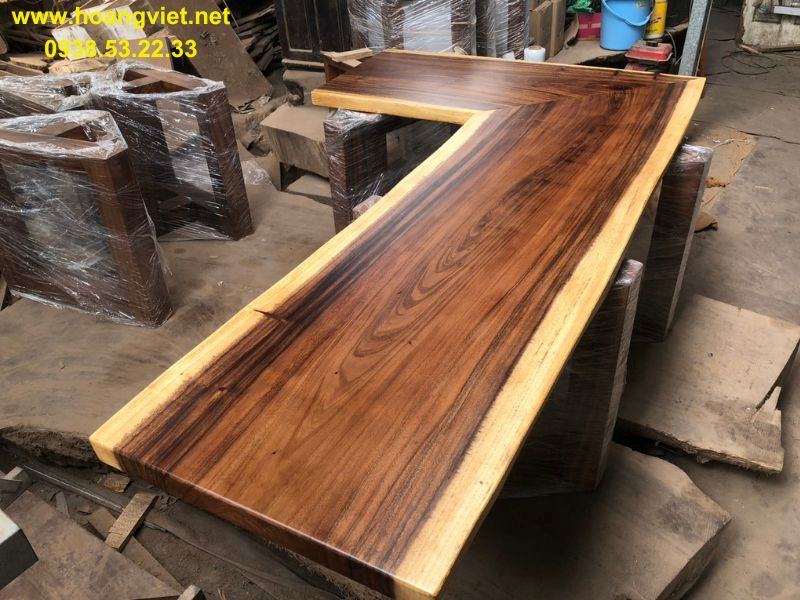 Bàn làm việc gỗ me tây dạng chữ L Bàn làm việc gỗ me tây dạng chữ L