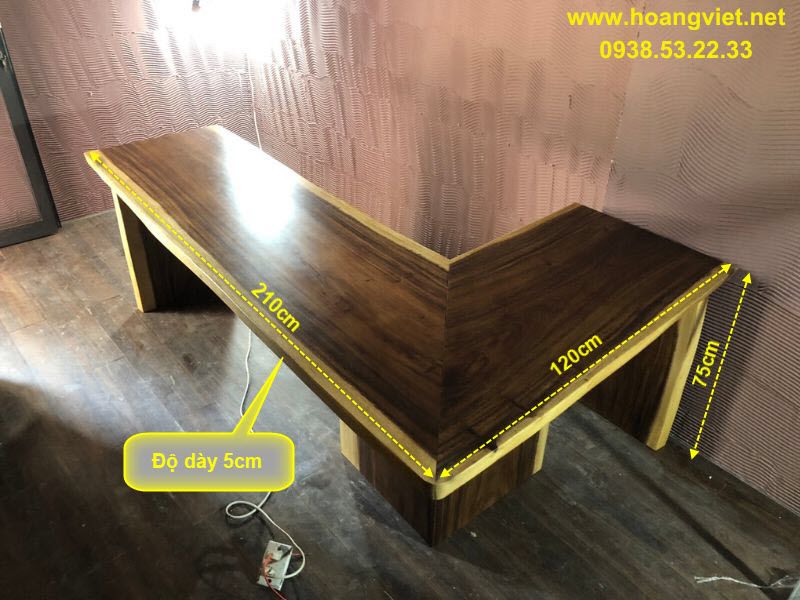Kích thước bàn làm việc gỗ me tây dạng chữ L Kích thước bàn làm việc gỗ me tây dạng chữ L