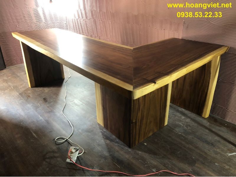 Bàn làm việc gỗ me tây dạng chữ L Bàn làm việc gỗ me tây dạng chữ L