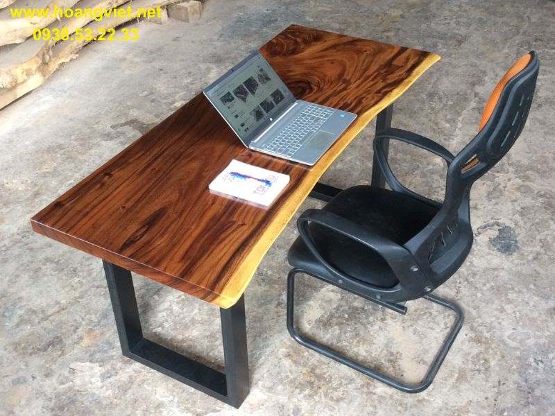 Bàn làm việc gỗ me tây nguyên tấm Bàn làm việc gỗ me tây nguyên tấm