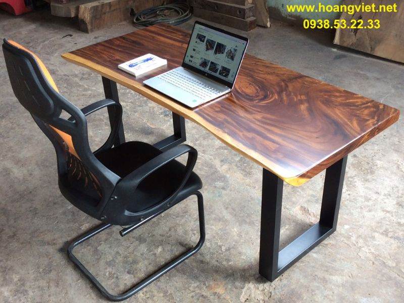 Bàn làm việc gỗ me tây nguyên tấm Bàn làm việc gỗ me tây nguyên tấm
