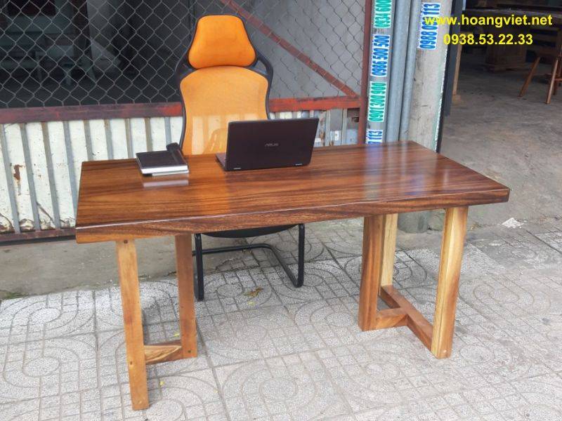 Bàn làm việc me tây chân T bằng gỗ Bàn làm việc me tây chân T bằng gỗ