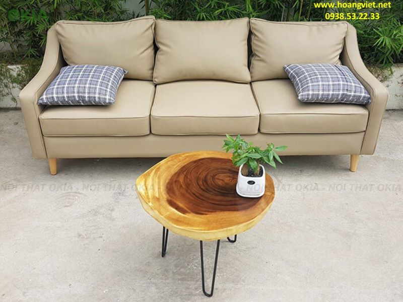 Bàn sofa gỗ me tây chân sắt Bàn sofa gỗ me tây chân sắt
