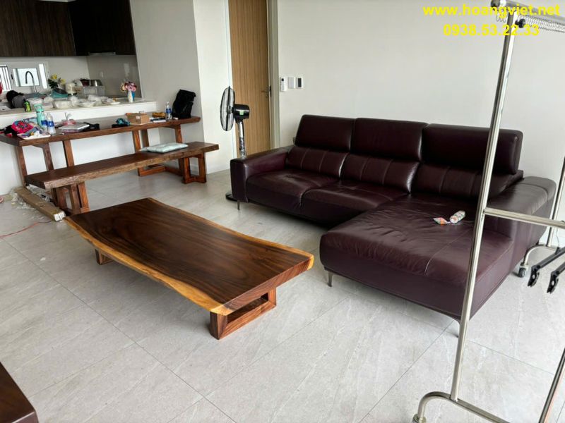 Bàn sofa gỗ me tây nguyên tấm Bàn sofa gỗ me tây nguyên tấm