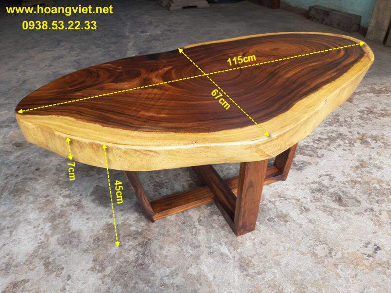 Bàn sofa tròn gỗ me tây Bàn sofa tròn gỗ me tây