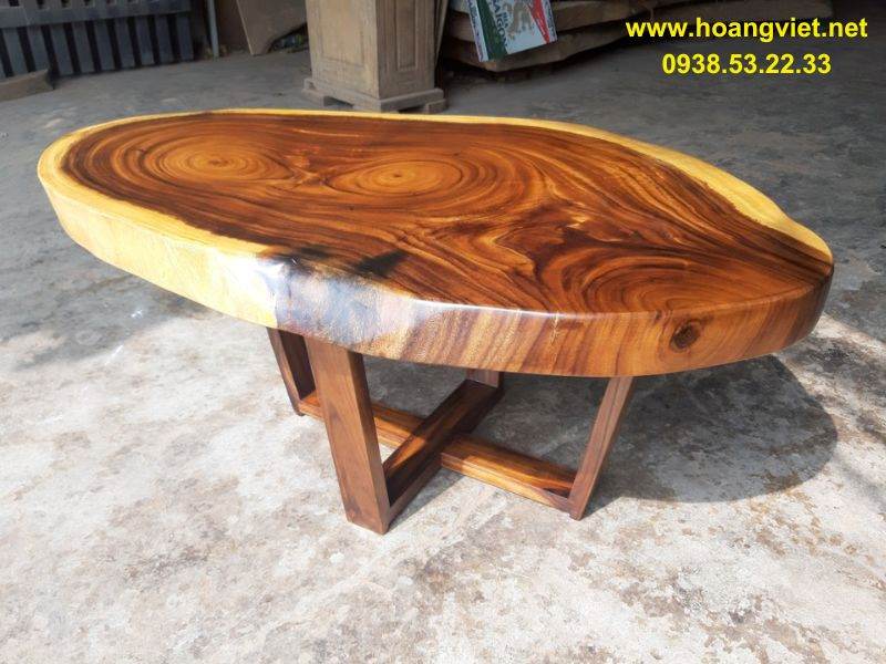 Bàn sofa tròn gỗ me tây Bàn sofa tròn gỗ me tây