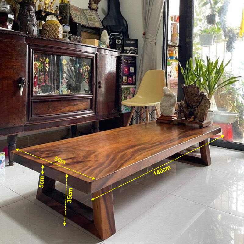 Bàn trà sofa ngồi bệt gỗ me tây dạng chữ nhật Bàn trà sofa ngồi bệt gỗ me tây dạng chữ nhật