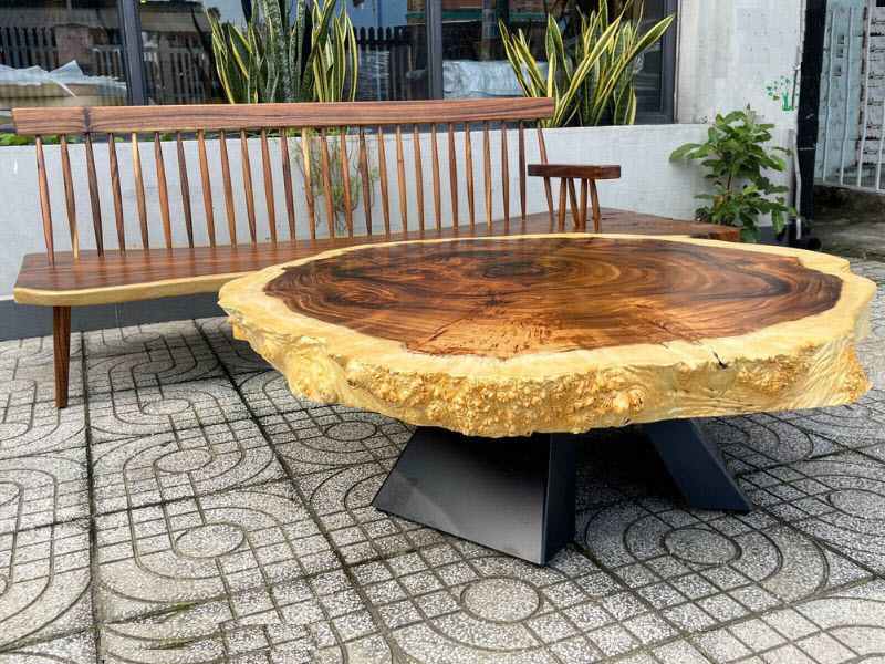 Bàn trà gỗ me tây nguyên khối Bàn trà gỗ me tây nguyên khối