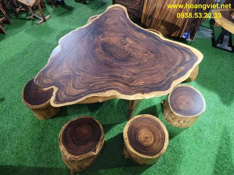 Bàn trà gỗ me tây nguyên khối Bàn trà gỗ me tây nguyên khối