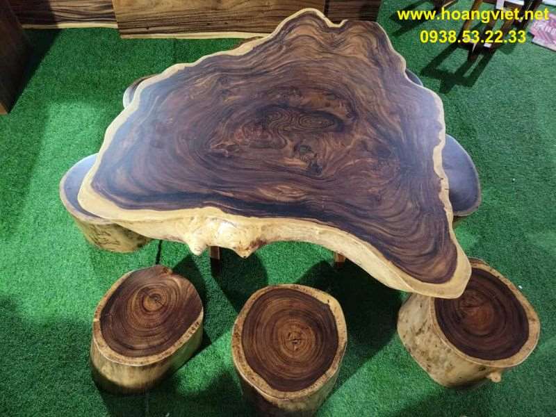 Bàn trà gỗ me tây nguyên khối Bàn trà gỗ me tây nguyên khối