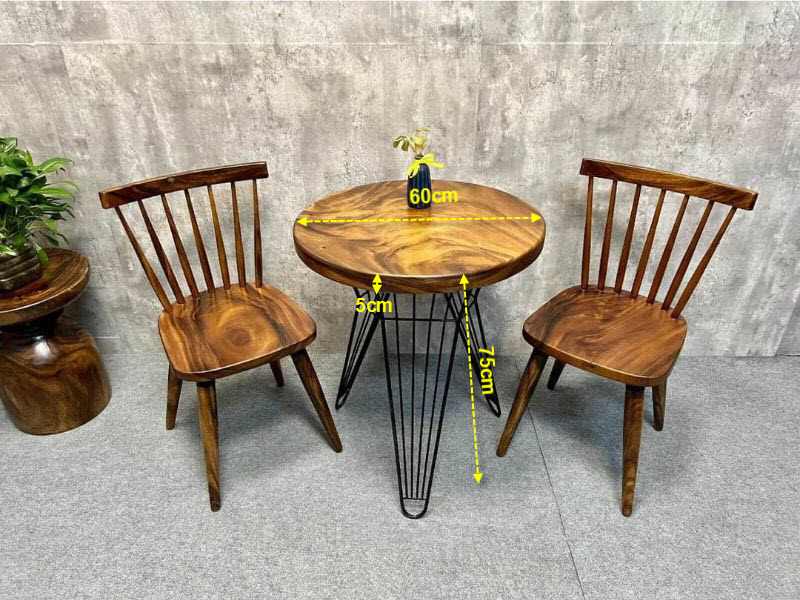 Bàn trà phòng ngủ 2 ghế gỗ me tây Bàn trà phòng ngủ 2 ghế gỗ me tây