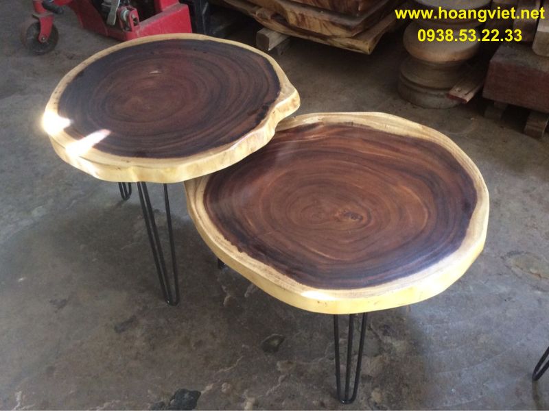 Bàn trà sofa đôi gỗ me tây Bàn trà sofa đôi gỗ me tây