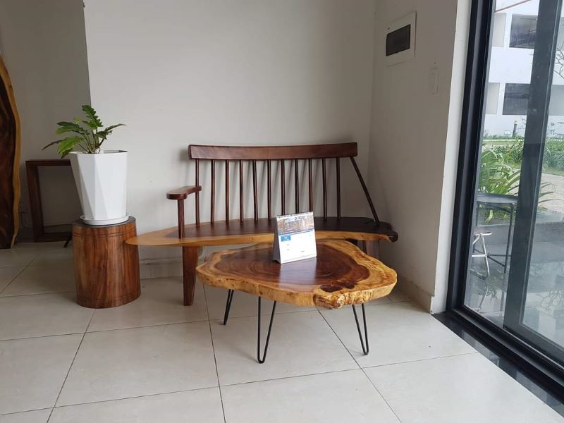 Bàn trà sofa nan bằng gỗ me tây  Bàn trà sofa nan bằng gỗ me tây