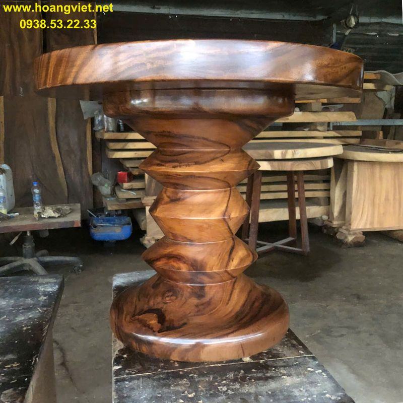 Bàn trà sofa tròn gỗ me tây Bàn trà sofa tròn gỗ me tây