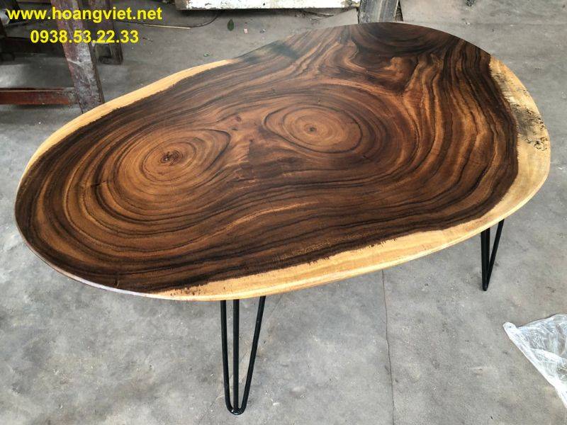 Bàn trà sofa tròn gỗ me tây nguyên tấm Bàn trà sofa tròn gỗ me tây nguyên tấm