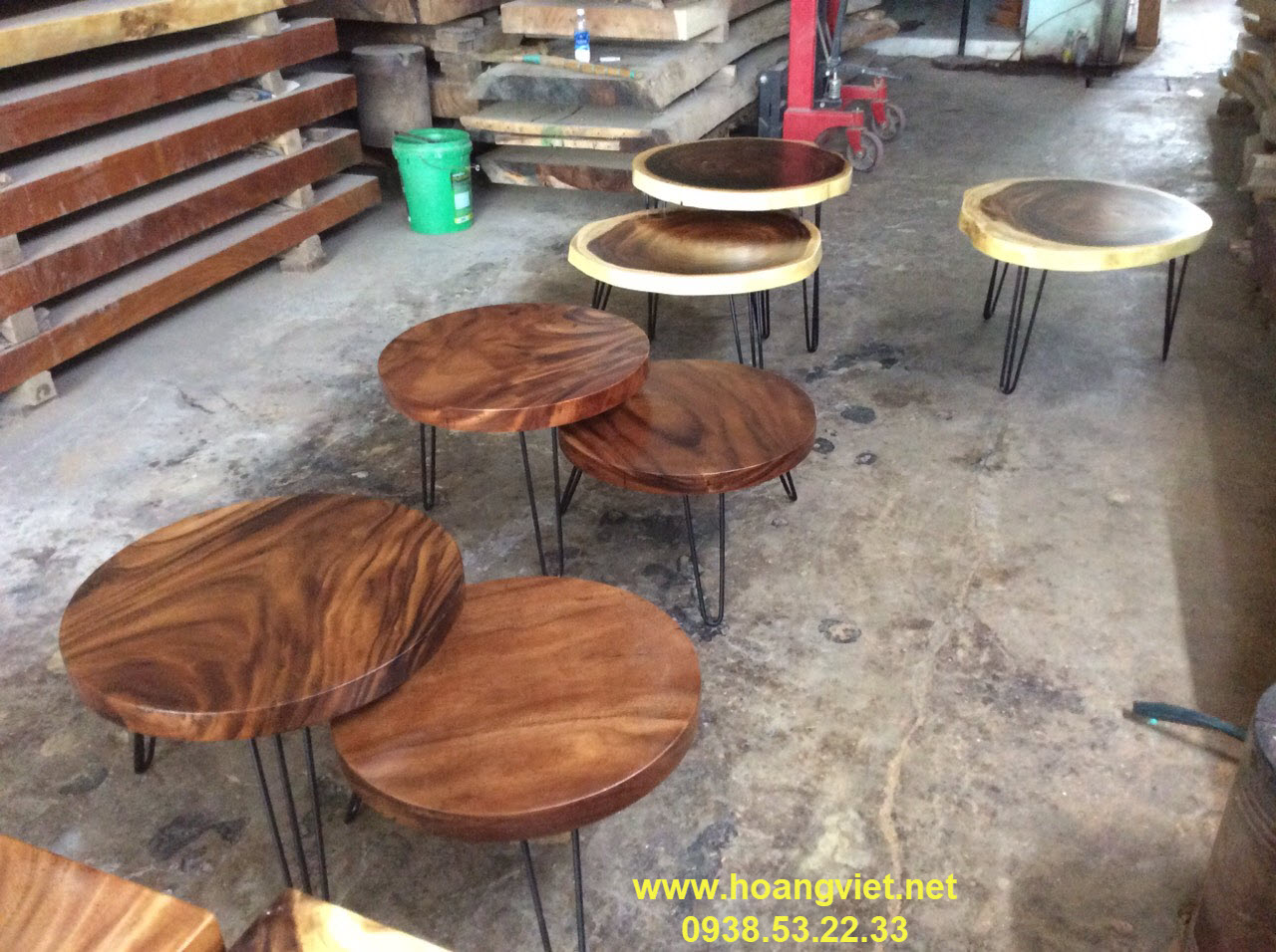 Bàn tròn đôi gỗ me tây, đường kính 60cm Bàn tròn đôi gỗ me tây, đường kính 60cm