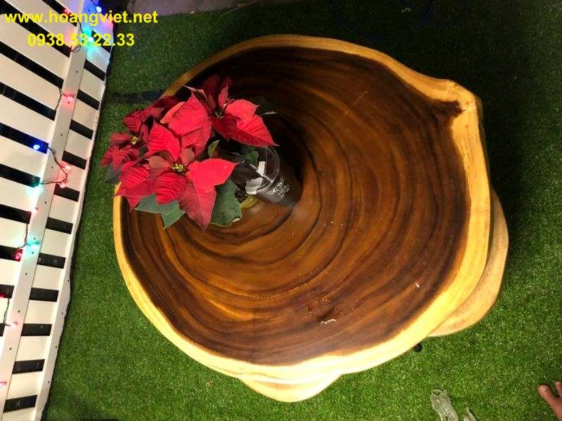 Mặt bàn trà tròn gỗ me tây Mặt bàn trà tròn gỗ me tây