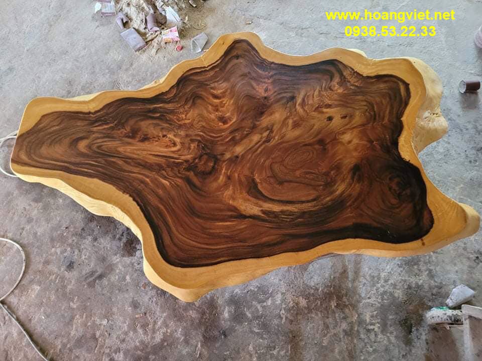Bàn trà tròn gỗ me tây nguyên tấm nghệ thuật Bàn trà tròn gỗ me tây nguyên tấm nghệ thuật