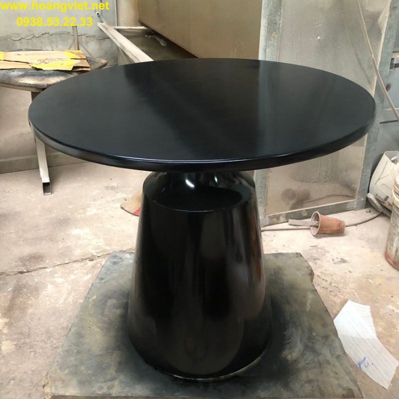 Bàn trà tròn gỗ me tây sơn đen đường kính 80cm dày 10cm Bàn trà tròn gỗ me tây sơn đen đường kính 80cm dày 10cm