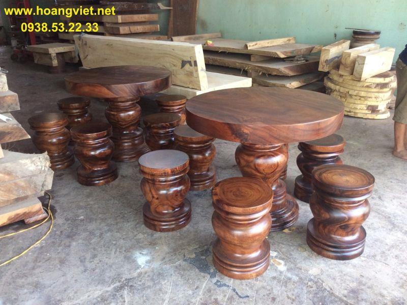 Bàn tròn cafe gỗ me tây nguyên khối Bàn tròn cafe gỗ me tây nguyên khối