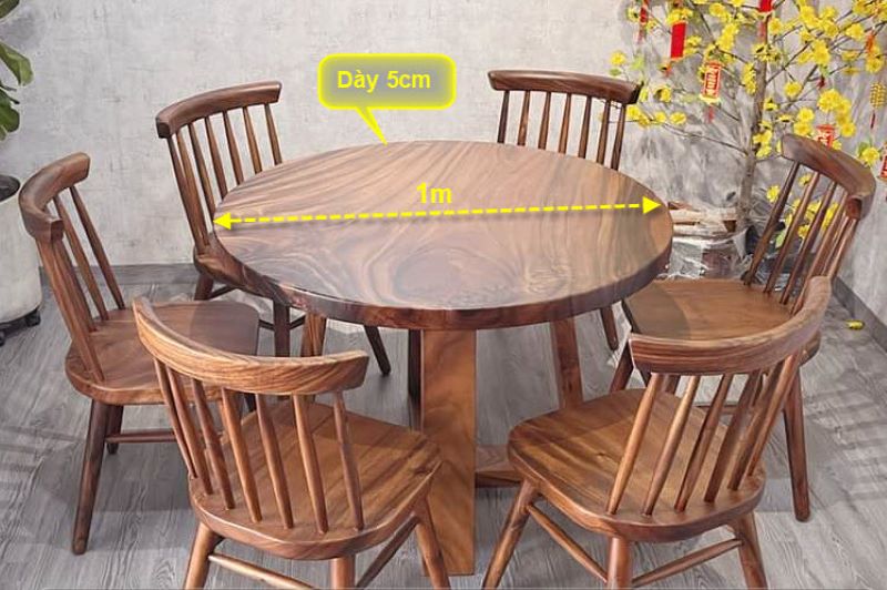 Bàn tròn gỗ giá rẻ 6 ghế đẹp Bàn tròn gỗ giá rẻ 6 ghế đẹp