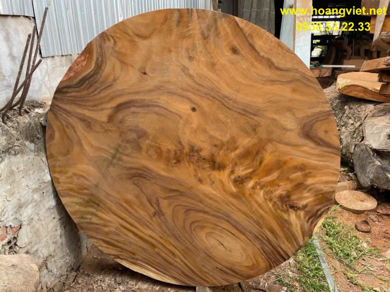 Mặt bàn tròn gỗ me tây đường kính 1m5 Mặt bàn tròn gỗ me tây đường kính 1m5