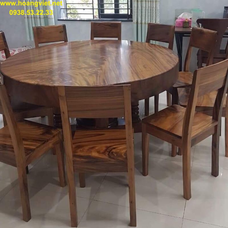 Bàn tròn gỗ me tây nguyên khối phòng khách Bàn tròn gỗ me tây nguyên khối phòng khách