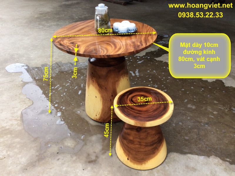 Bàn trà tròn gỗ me tây lúc chưa sơn Bàn trà tròn gỗ me tây lúc chưa sơn