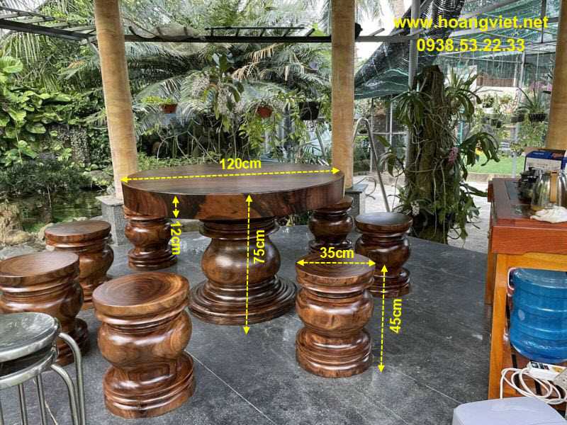 Bàn uống trà gỗ me tây nguyên khối Bàn uống trà gỗ me tây nguyên khối