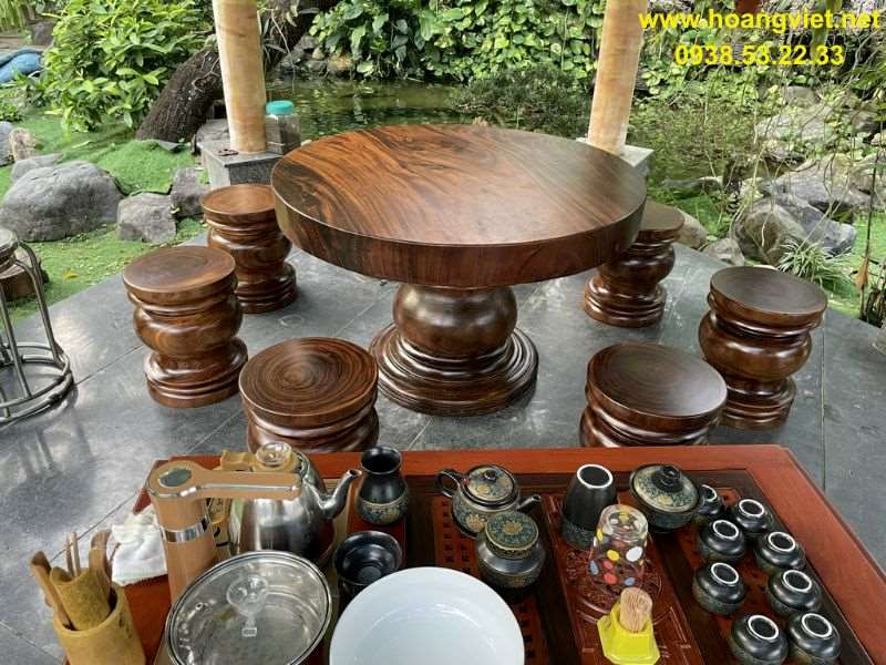Bàn uống trà gỗ me tây nguyên khối Bàn uống trà gỗ me tây nguyên khối