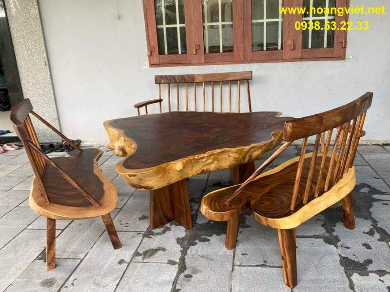 Bàn uống trà bằng gỗ me tây nguyên khối Bàn uống trà bằng gỗ me tây nguyên khối