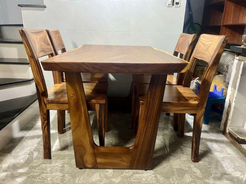 Bộ bàn ăn 4 ghế gỗ me tây Bộ bàn ăn 4 ghế gỗ me tây